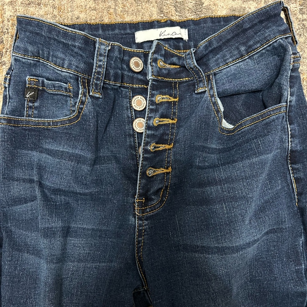 KanCan Dark Denim Button-Fly Jeans